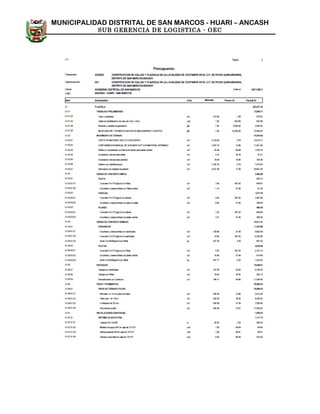 MUNICIPALIDAD DISTRITAL DE SAN MARCOS - HUARI – ANCASH
SUB GERENCIA DE LOGISTICA - OEC
 