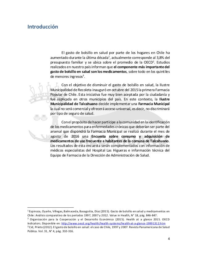 Encuesta sobre consumo y adquisición de medicamentos para Encuesta sobre consumo y adquisición de medicamentos para