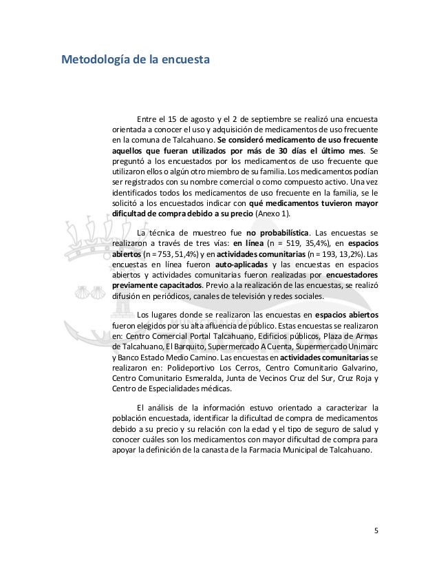 Encuesta sobre consumo y adquisición de medicamentos para Encuesta sobre consumo y adquisición de medicamentos para