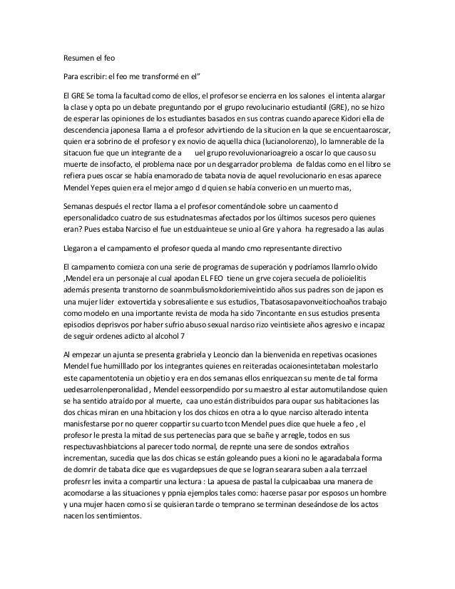 Resumen El Feo | resumen el feo Resumen El Feo | resumen el feo