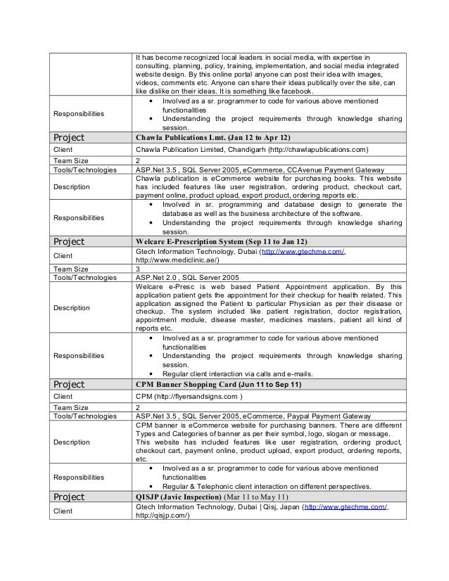 Recommended Resume Format Programmer Recommended Resume Format Programmer