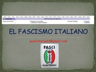 geohistoria23@gmail.com EL FASCISMO ITALIANO 