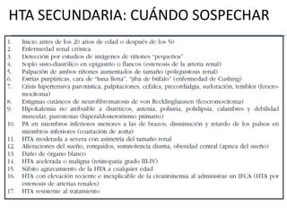 HTA SECUNDARIA: CUÁNDO SOSPECHAR
 