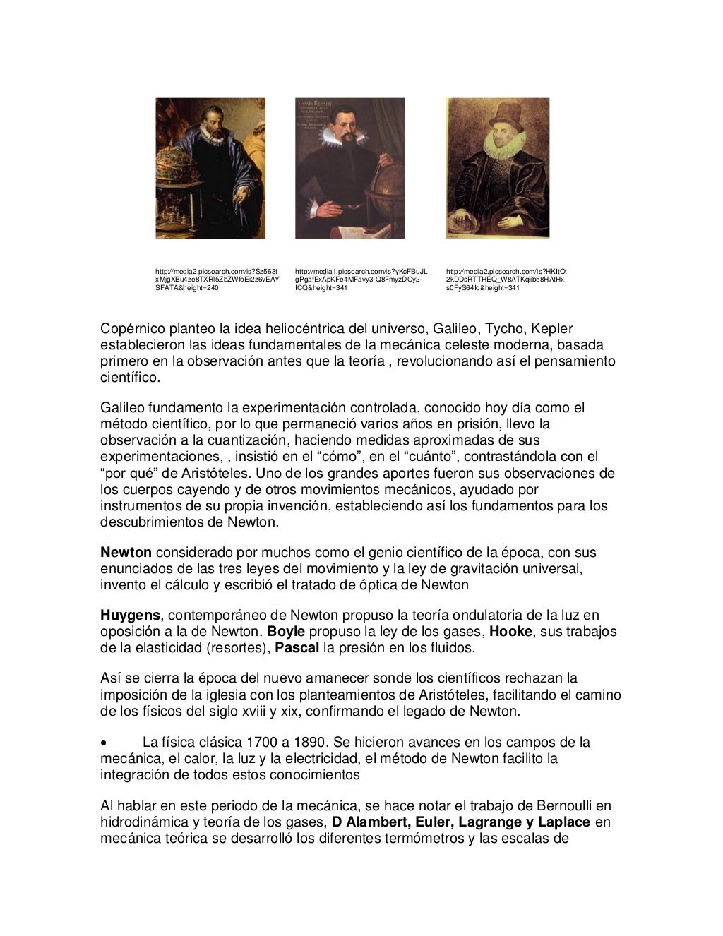 Resumen historia de la física