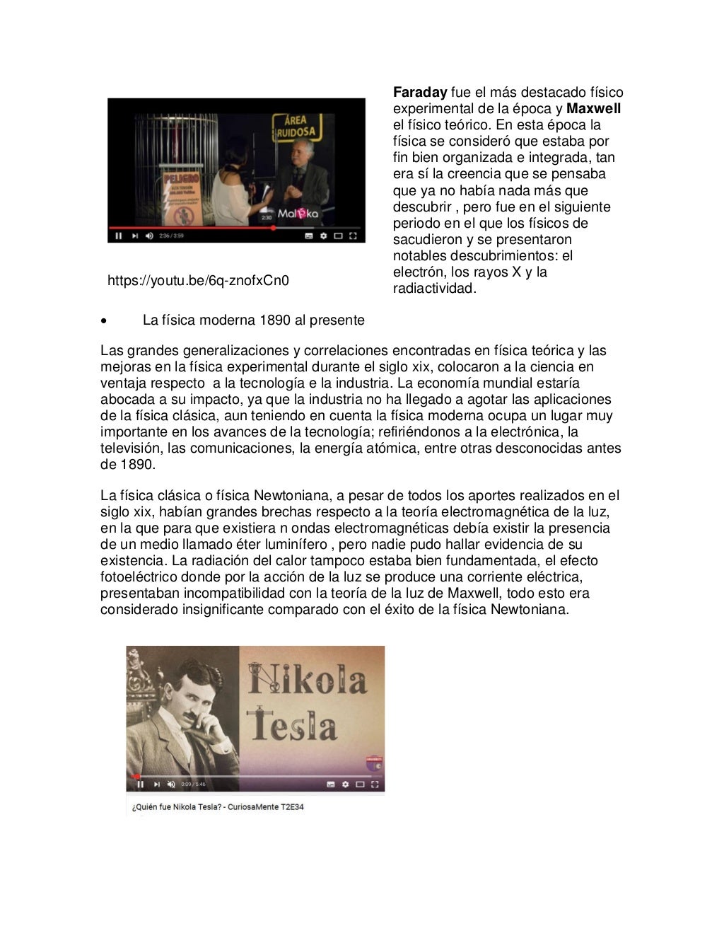 Resumen historia de la física