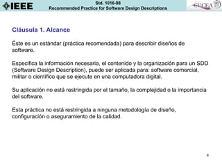 Irc 1016 Resumen IEEE 1016 recomendado para practicas.ppt