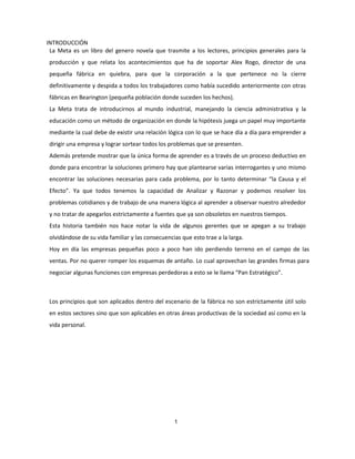 Alex Rogo Resumen la meta | PDF