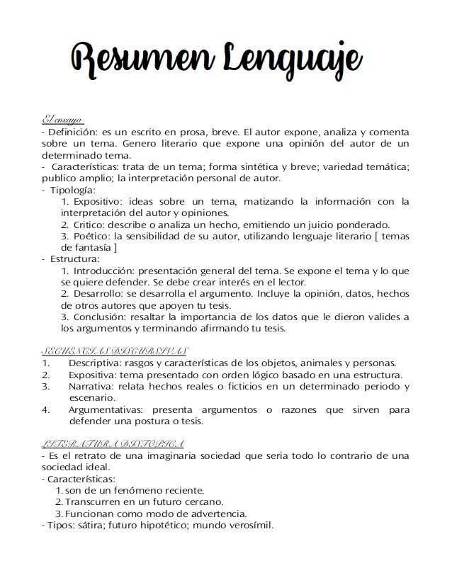Resumen Lenguaje - 