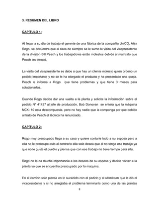 Alex Rogo Resumen del libro LA META | PDF