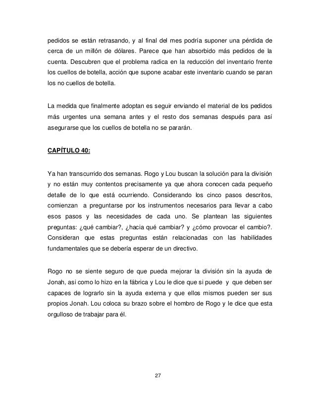 Resumen del libro LA META