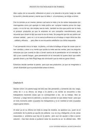 Alex Rogo Resumen libro la meta | DOC