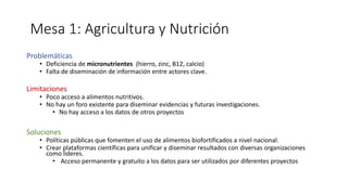 Resumen mesas trabajo