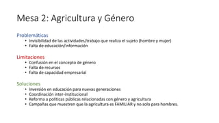 Resumen mesas trabajo