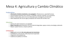 Resumen mesas trabajo