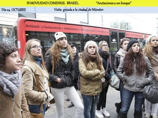 III MOVILIDAD COMENIUS. BRAKEL.                “Anotaciones a un bosque”
Día 24 OCTUBRE                 Visita guiada a la ciudad de Münster.
 