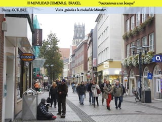 III MOVILIDAD COMENIUS. BRAKEL.                “Anotaciones a un bosque”
Día 24 OCTUBRE                 Visita guiada a la ciudad de Münster.
 