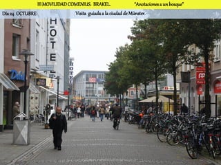 III MOVILIDAD COMENIUS. BRAKEL.                “Anotaciones a un bosque”
Día 24 OCTUBRE                 Visita guiada a la ciudad de Münster.
 