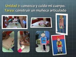 Unidad 2: conozco y cuido mi cuerpo.
Tarea: construir un muñeco articulado
 