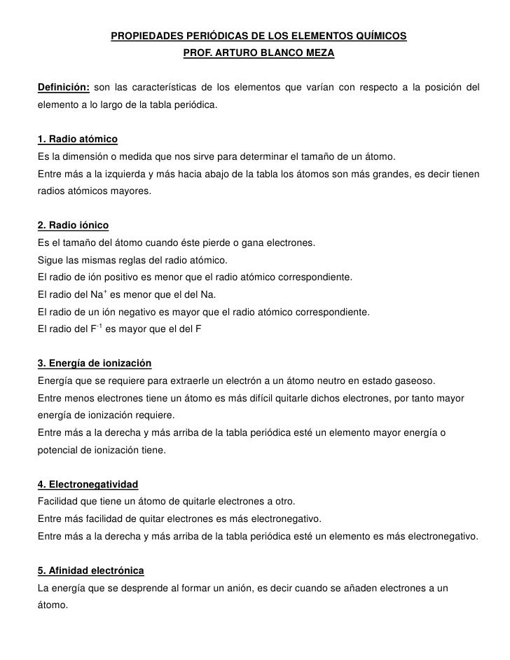 propiedades peridicas de los elementos qumicosprof - Tabla Periodica De Los Elementos Quimicos Y Sus Definiciones propiedades peridicas de los elementos qumicosprof - Tabla Periodica De Los Elementos Quimicos Y Sus Definiciones