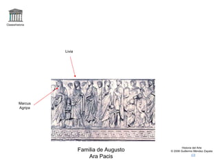 Claseshistoria Historia del Arte © 2006 Guillermo Méndez Zapata Familia de Augusto Ara Pacis Livia Marcus Agripa 