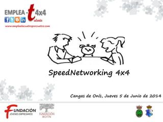 Cangas de Onís, Jueves 5 de Junio de 2014
www.empleatecuatroporcuatro.com
SpeedNetworking 4x4
 