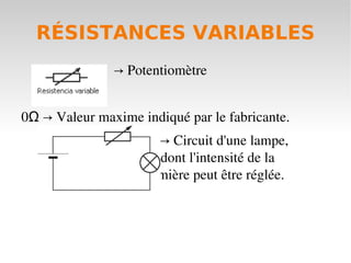 RÉSISTANCE DANS UN CIRCUIT EN PARALLÈLE. C'est celle-là dans celle qu'elles sont connectées par ses extrémités au même point. Dans une résitance dans parallèle toutes les résistances ont la même tension. Dans une résistance dans  parallèle les résistances se joignent à travers des formules suivantes  : 