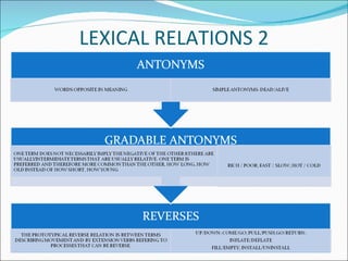 LEXICAL RELATIONS 2 