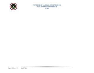 UNIVERSIDAD NACIONAL DE CHIMBORAZO
9no
DE INGENIERIA COMERCIAL
PYMES
David Molina P.5 15/03/2014
 