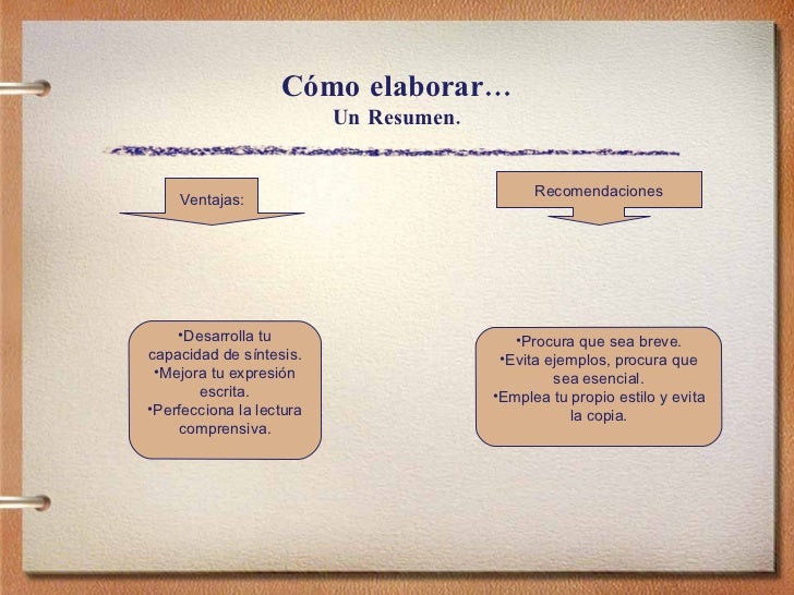 Resumen Y Cuadro sinóptico, cómo realizarlo