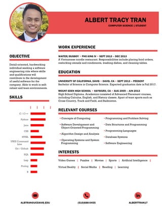 Albert Tran's Resume | PDF