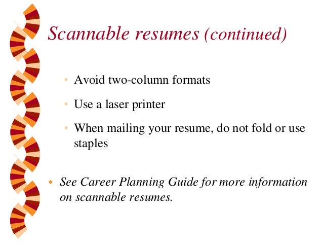 what is a scannable resumes