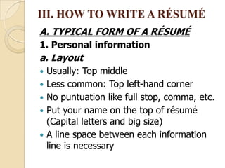 How to write a successful resume or CV in English | PPTX