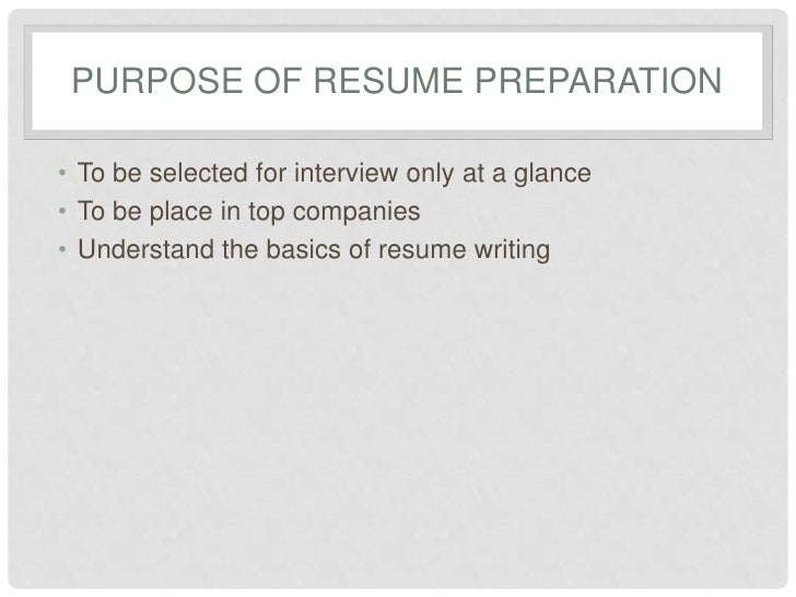 Resume preparation service
