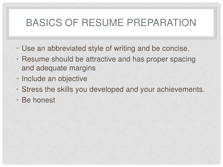 Resume preparation service