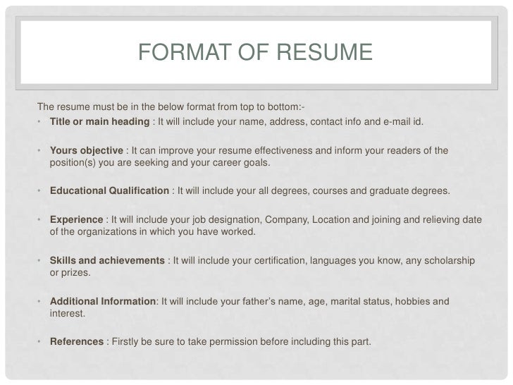 Resume preparation service