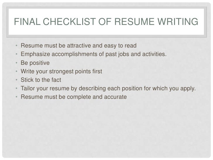 Resume preparation service