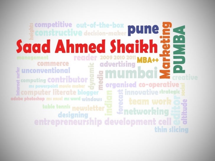 my visual resume saad ahmed shaikh