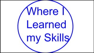 Where I
Learned
my Skills
 
