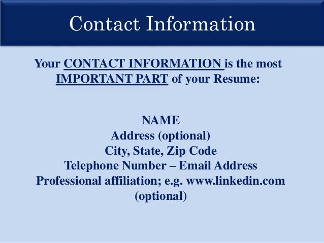resume presentation