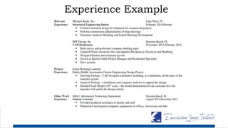 Experience Example
 