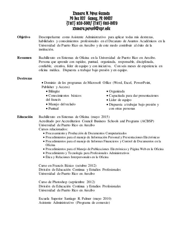 Resume profesional 2015