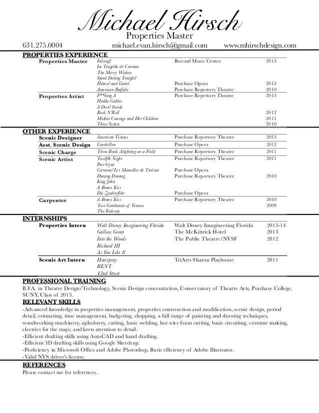 resume prop master april 2014 no ref