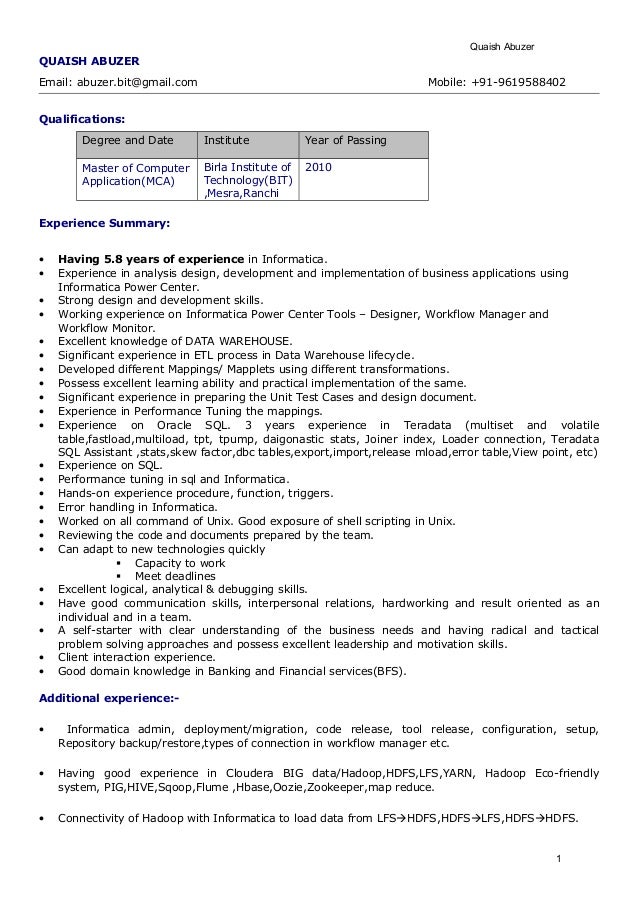 resume quaish abuzer