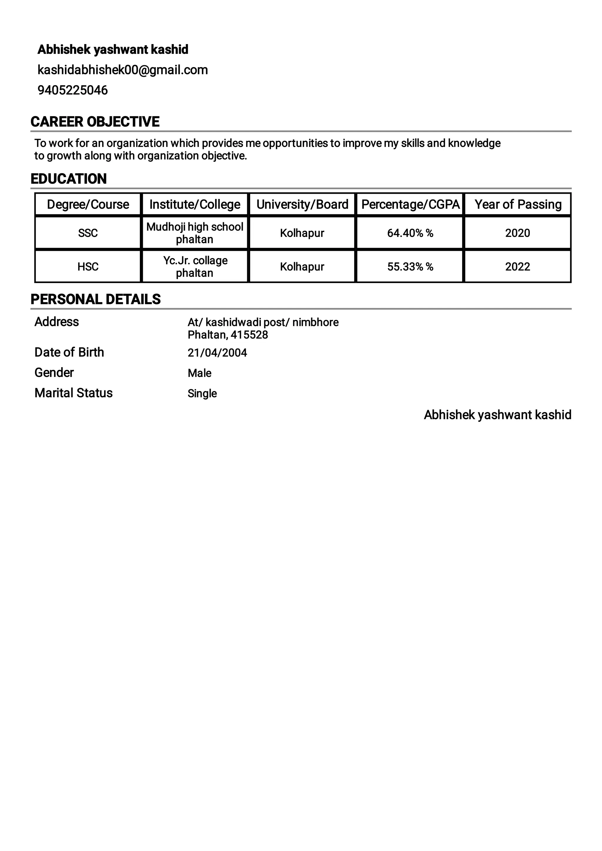 Resume Resume Format1 pdf - Resume Resume Format1 Pdf 1 2048 