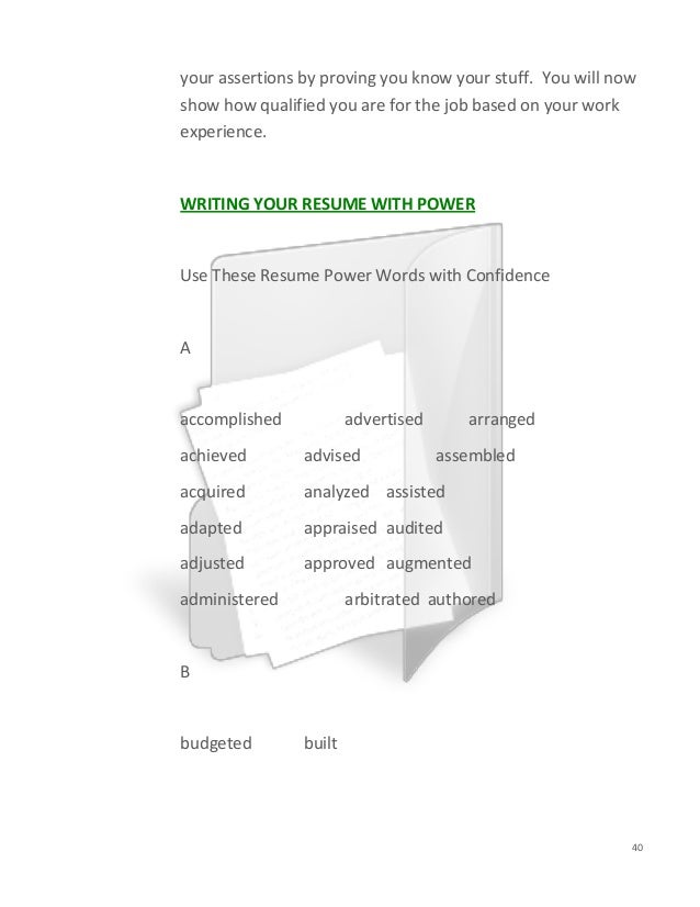 power words for cover letter