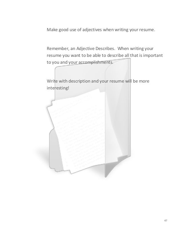 good resume adjectives