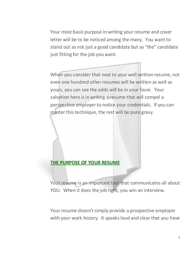 the purpose of a resumes