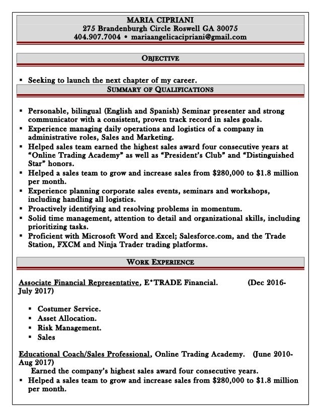 resume sales job