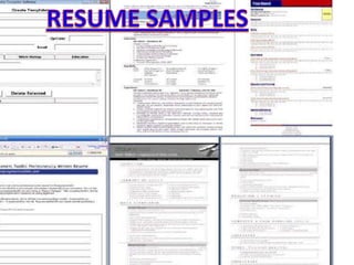 Resume samples RESUME SAMPLES 