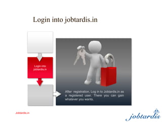 Jobtardis.in
Login into jobtardis.in
After registration, Log in to Jobtardis.in as
a registered user. There you can gain
whatever you wants.
Login into
jobtardis.in
 